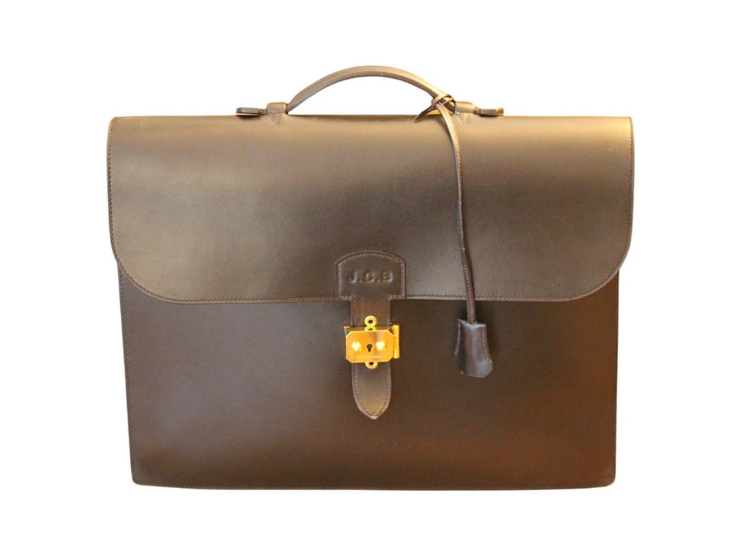 HERMES Veau Togo Sac a Depeche 41 Serviette Briefcase Black 48980