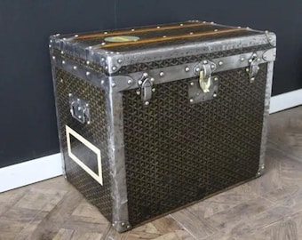 1930s Goyard Hat Trunk, Goyard Trunk, 60 cm Goyard Steamer Trunk