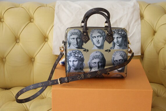 New Louis Vuitton Fornasetti Speedy 25 Bandouliere Bag with Box