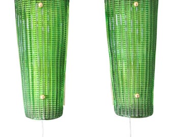 Emerald Green Murano Glass Wall Sconces in Mazzega Style, 2000s, Italy