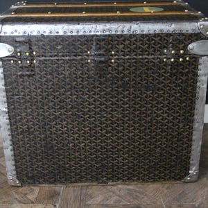 1930-tals Goyard Hattstam, Goyard Trunk, 60 cm Goyard Steamer Trunk bild 10