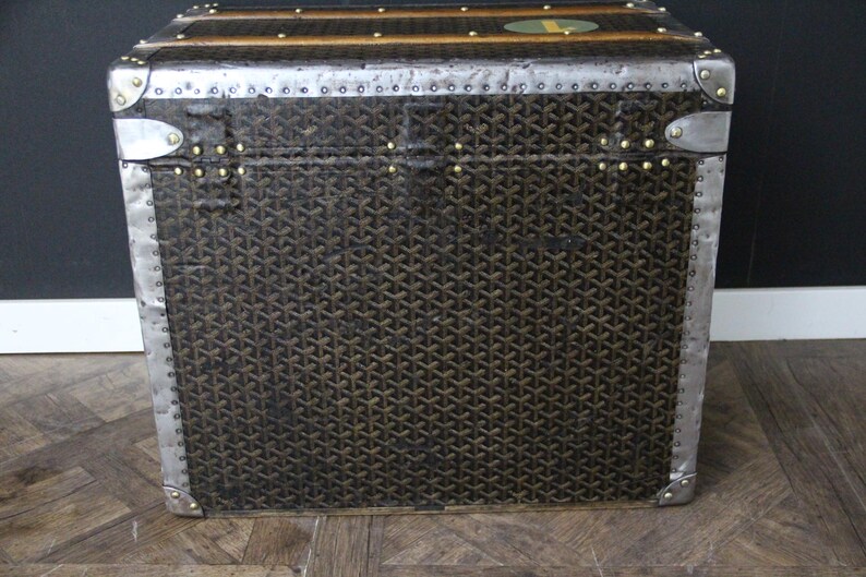 1930-tals Goyard Hattstam, Goyard Trunk, 60 cm Goyard Steamer Trunk bild 10
