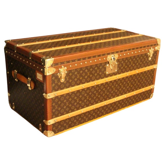 Louis Vuitton Steamer Trunk Monogram Canvas With Original Trays Antique  Luggage