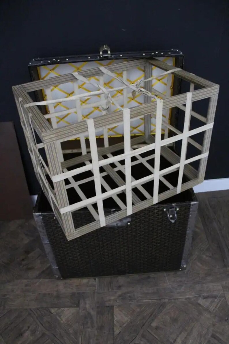 1930-tals Goyard Hattstam, Goyard Trunk, 60 cm Goyard Steamer Trunk bild 7