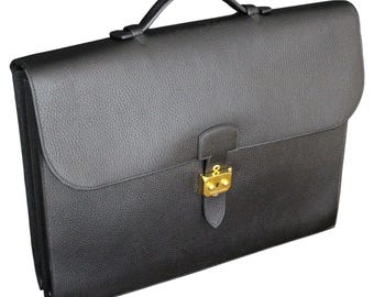 Hermes Black Togo Leather Sac A Depeches Briefcase, Hermes Briefcase, Hermes bag