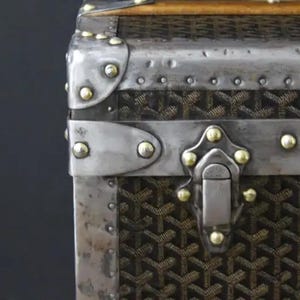 1930-tals Goyard Hattstam, Goyard Trunk, 60 cm Goyard Steamer Trunk bild 3