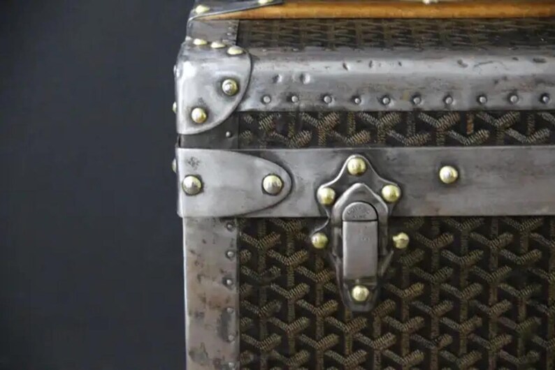 1930-tals Goyard Hattstam, Goyard Trunk, 60 cm Goyard Steamer Trunk bild 3