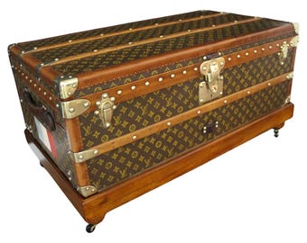 1920’s Louis Vuitton Steamer Trunk in Stenciled Monogram, 90 cm Vuitton Trunk