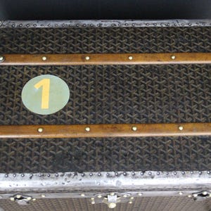 1930-tals Goyard Hattstam, Goyard Trunk, 60 cm Goyard Steamer Trunk bild 11