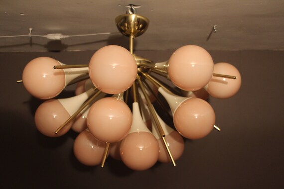 Vintage Brass, Silver, and Mercury Murano Glass Sputnik Chandelier Vintage Brass, Silver, and Mercury Murano Glass Sputnik Chandelier