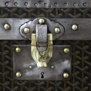1930-tals Goyard Hattstam, Goyard Trunk, 60 cm Goyard Steamer Trunk bild 5