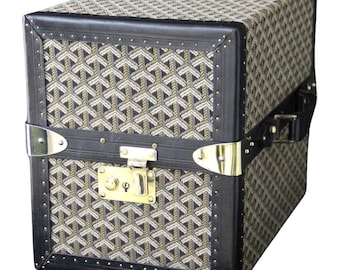 Goyard-bibliotheekkoffer uit 1950 van chevroncanvas