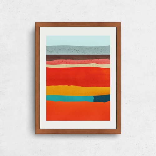 Mid Century Modern Colorful Wall Art Graphic Design Artwork Etsy
