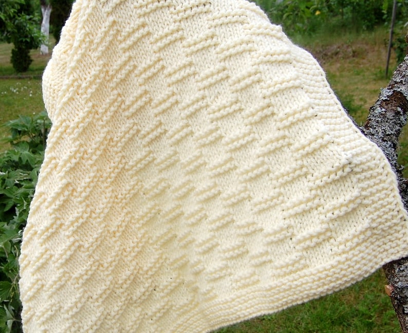 KNITTING PATTERN Easy Chunky Baby Blanket Pattern Etsy