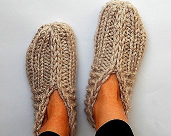 KNITTING PATTERN Slipper Socks Booties Super Easy Adult Sizes Unisex ENGLISH