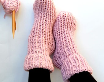 KNITTING PATTERN Slipper Socks Tube Socks Without a Heel Super Easy Beginner