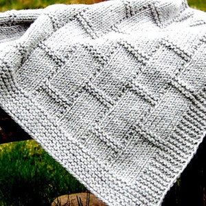 KNITTING PATTERN Easy Baby Blanket Newborn Baby Girl Baby Boy (2022-1)