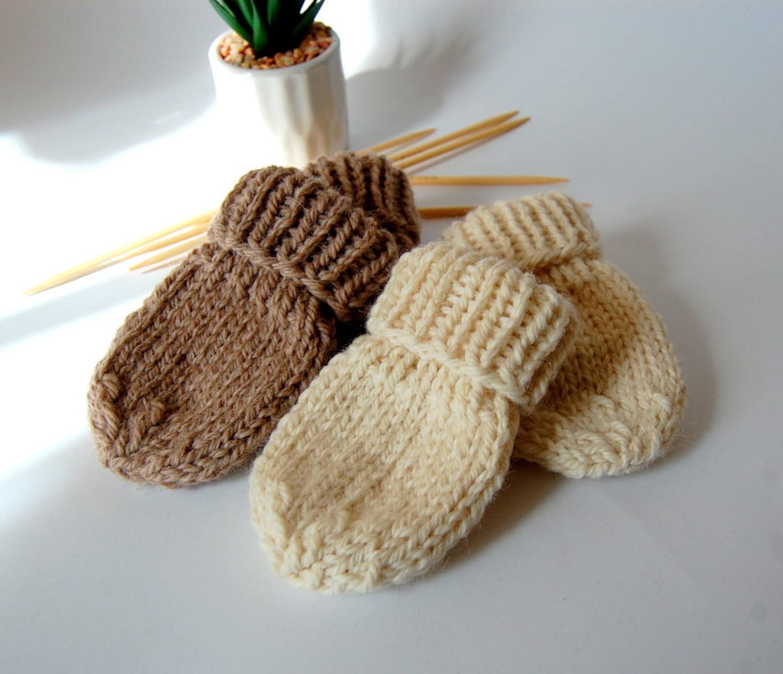 KNITTING PATTERN Easy Mittens Pattern Thumbless Newborn Baby - Etsy UK