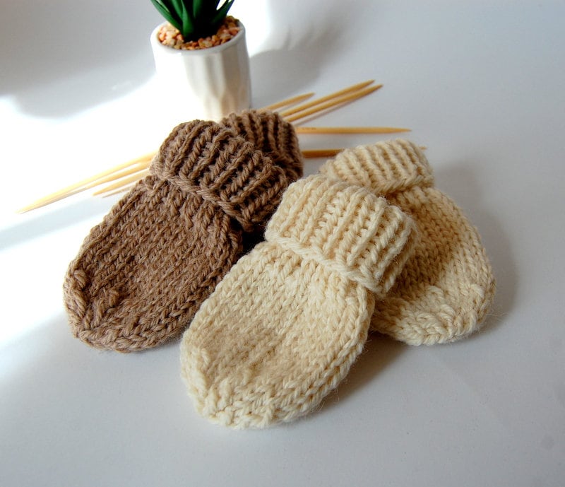 KNITTING PATTERN Easy Mittens Pattern Thumbless Newborn Baby Etsy UK