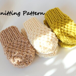 KNITTING PATTERN Easy Thumbless Baby Mittens for Baby Boy / Baby Girl Pattern, Newborn image 5