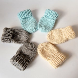 KNITTING PATTERN Easy Mittens Pattern  Thumbless  Newborn Baby Boy Baby Girl Mittens Without Thumb