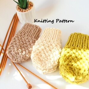 KNITTING PATTERN Easy Thumbless Baby Mittens for Baby Boy / Baby Girl Pattern, Newborn image 9