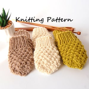 KNITTING PATTERN Easy Thumbless Baby Mittens for Baby Boy / Baby Girl Pattern, Newborn image 6