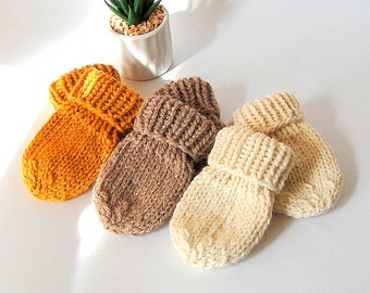 KNITTING PATTERN Easy Mittens Pattern  Thumbless  Newborn Baby Boy Baby Girl Mittens