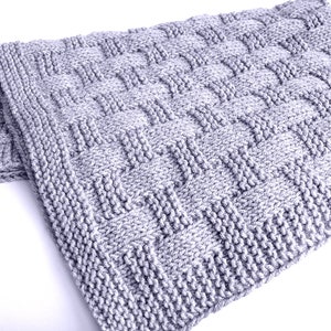 KNITTING PATTERN Baby Blanket Beginner Easy Waffle Baby Boy Baby Girl ENGLISH