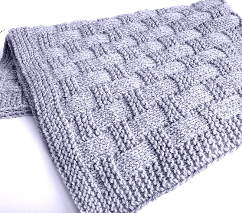 KNITTING PATTERN Baby Blanket Beginner Easy Waffle Baby Boy Baby Girl (2023-15)