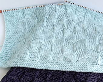 KNITTING PATTERN Baby Blanket Easy Beginner For Baby Boy Baby Girl (2023-3)