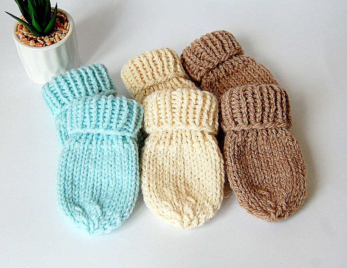 KNITTING PATTERN Easy Mittens Pattern Thumbless Newborn Baby Etsy UK