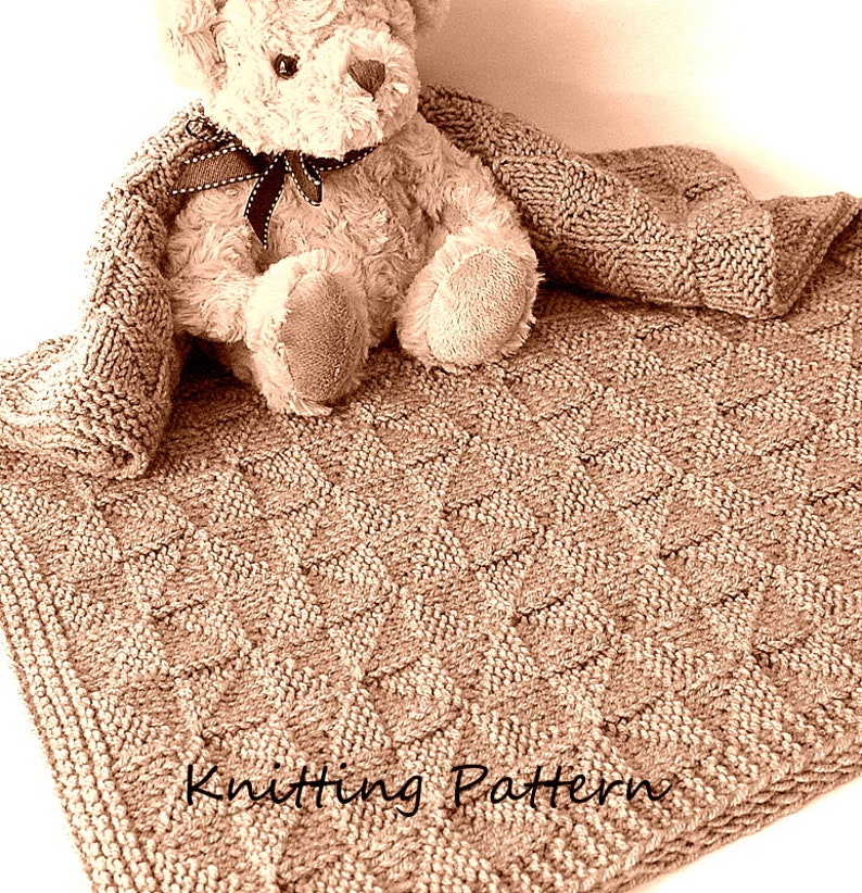 KNITTING PATTERN Easy Baby Blanket Baby Boy Baby Girl Beginner 20223