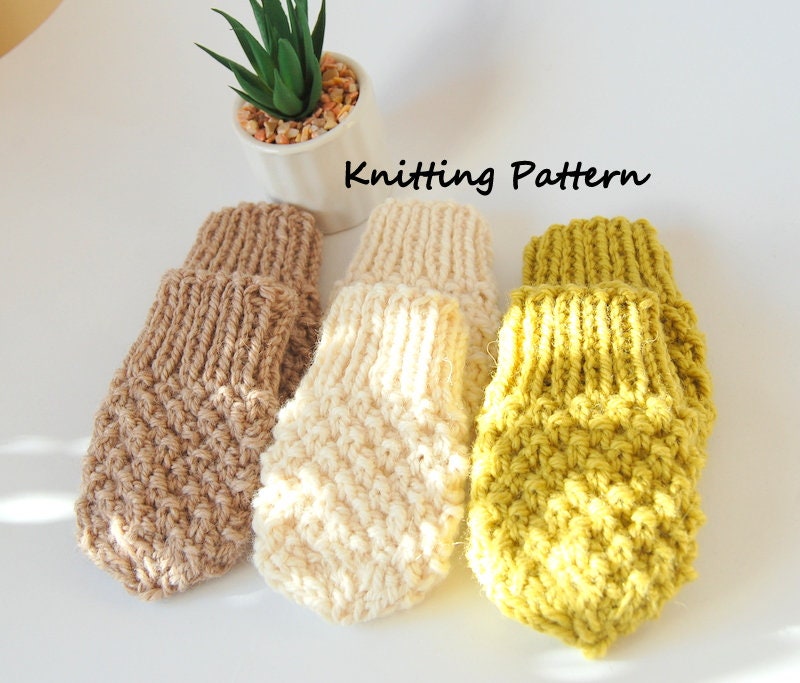 KNITTING PATTERN Easy Thumbless Baby Mittens for Baby Boy / Baby Girl ...