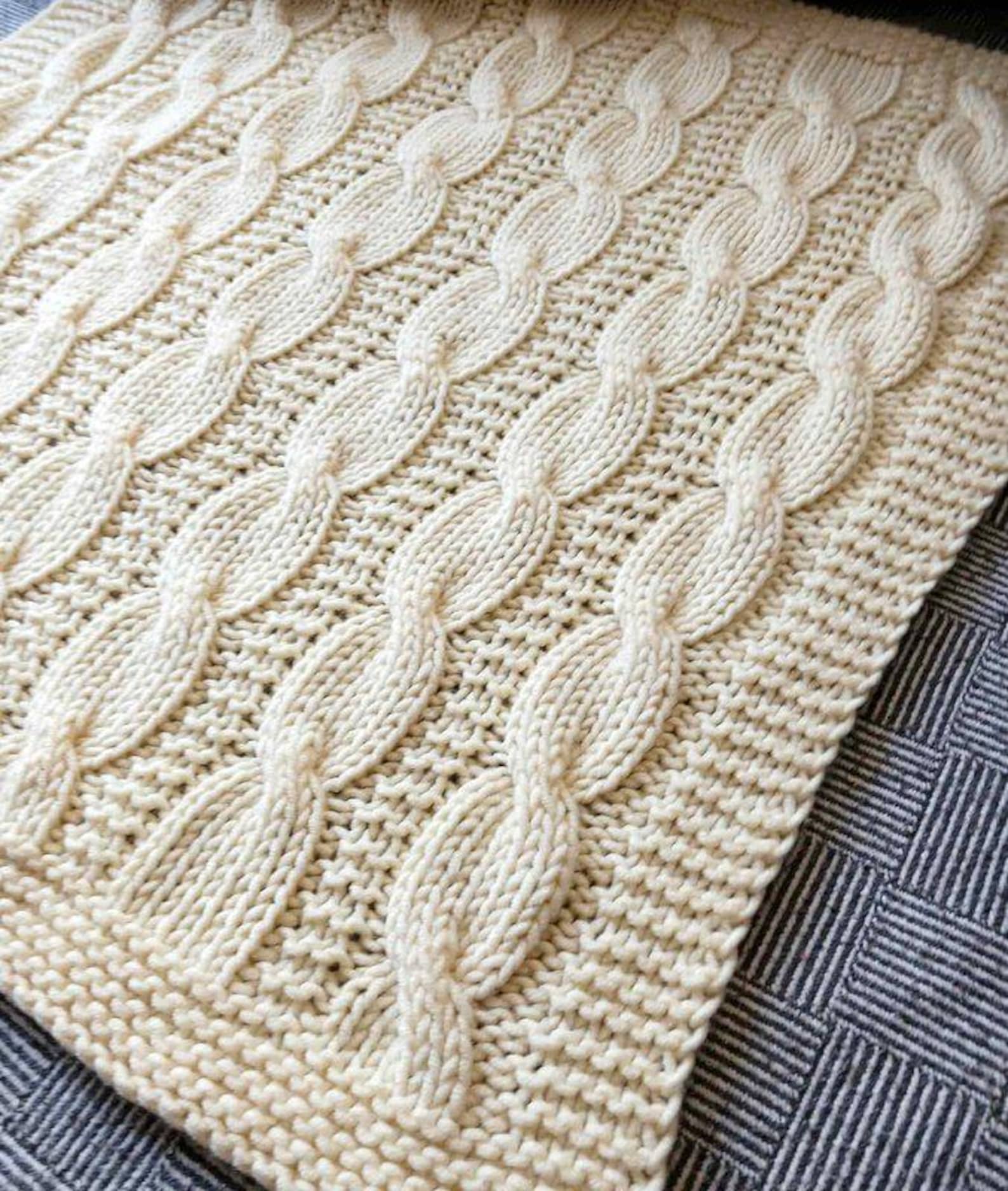 KNITTING PATTERN Cable Knit Chunky Baby Blanket Pattern - Etsy