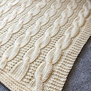 KNITTING PATTERN  Cable Knit Chunky Baby Blanket Pattern