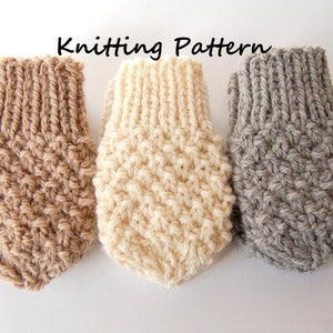 KNITTING PATTERN Easy Thumbless Baby Mittens for Baby Boy / Baby Girl Pattern, Newborn image 4