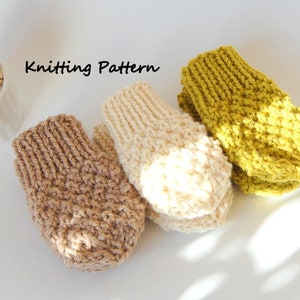 KNITTING PATTERN Easy Thumbless Baby Mittens for Baby Boy / Baby Girl Pattern, Newborn image 10