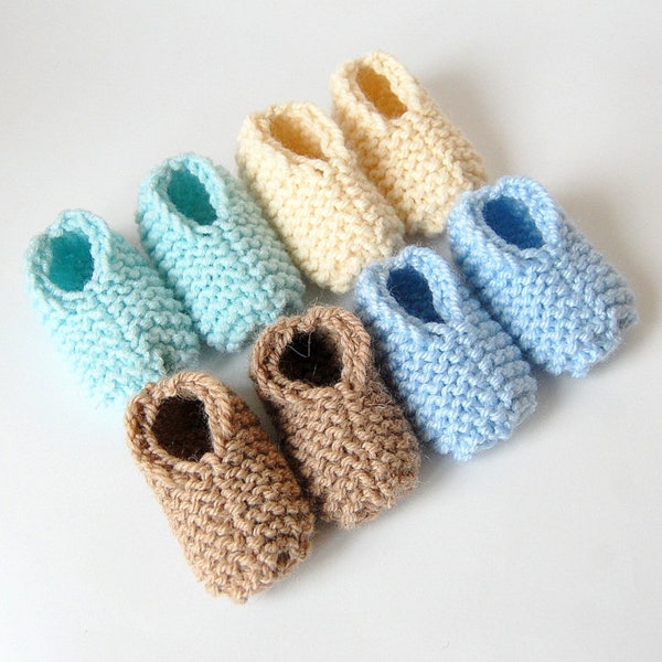 KNITTING PATTERN  Easy Baby Booties  for Baby Boy / Baby Girl , Newborn ENGLISH