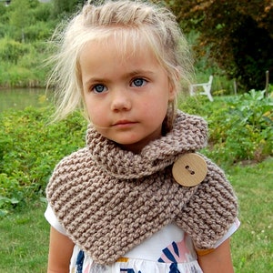 KNITTING PATTERN  Easy Button  Scarf Pattern ( Toddler, Child sizes)