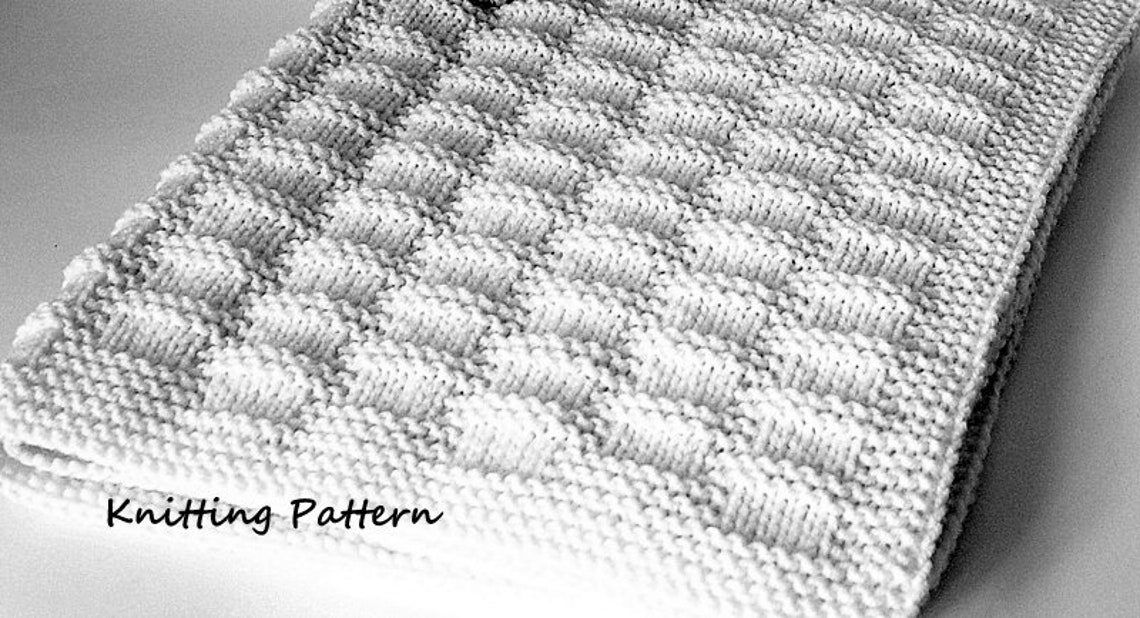 KNITTING PATTERN Easy Baby Blanket Etsy