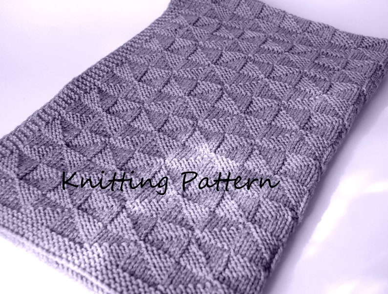 KNITTING PATTERN Easy Baby Blanket Beginner Baby Boy Baby Girl 20223