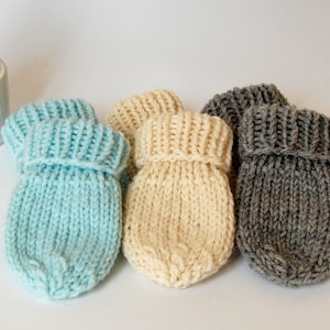 KNITTING PATTERN Easy Mittens Pattern  Thumbless  Newborn Baby Boy Baby Girl Mittens Without Thumb