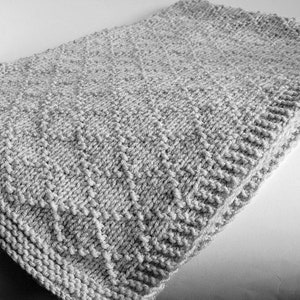 KNITTING PATTERN Easy Baby Blanket For Baby Boy  Girl Beginner (2022-8)