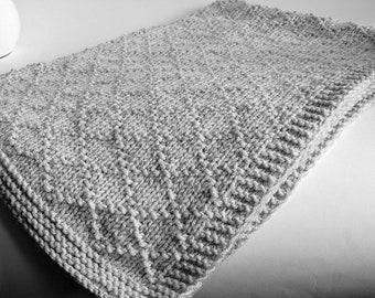 KNITTING PATTERN Easy Baby Blanket For Baby Boy Baby Girl ENGLISH