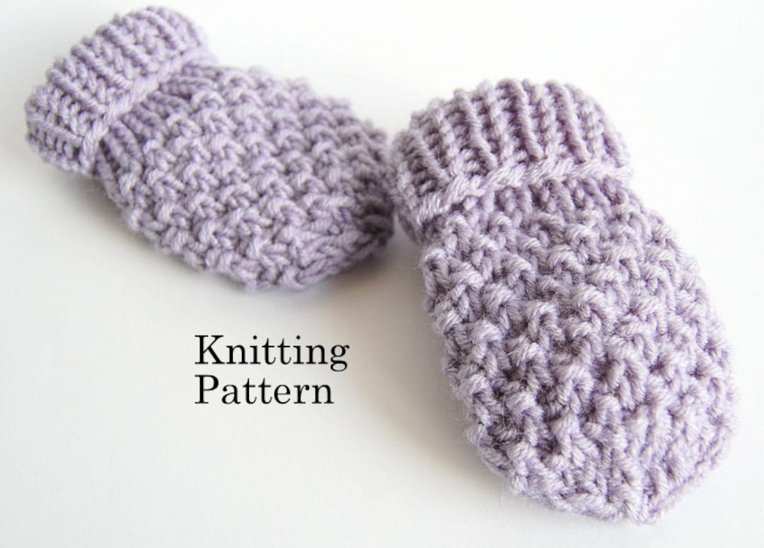 KNITTING PATTERN Easy Baby Thumbless Mittens Pattern Newborn Baby Boy ...