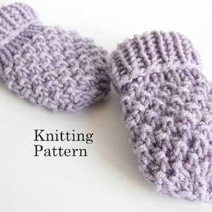 KNITTING PATTERN Easy Baby Thumbless Mittens Pattern Newborn Baby Boy Baby Girl Without Thumb
