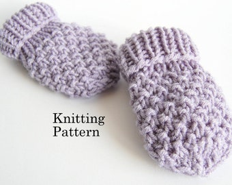 KNITTING PATTERN Easy Baby Thumbless Mittens Pattern Newborn Baby Boy Baby Girl Without Thumb