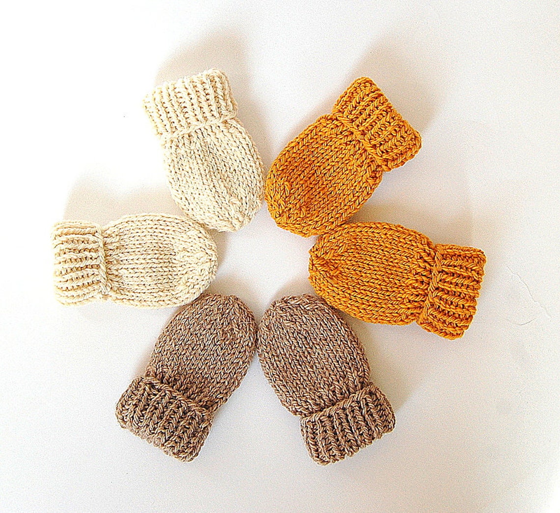 KNITTING PATTERN Easy Mittens Pattern Thumbless Newborn Baby Boy Baby ...
