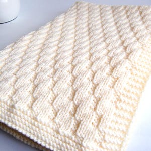 KNITTING PATTERN Easy Baby Blanket Baby Boy Girl Beginner (2024-3)